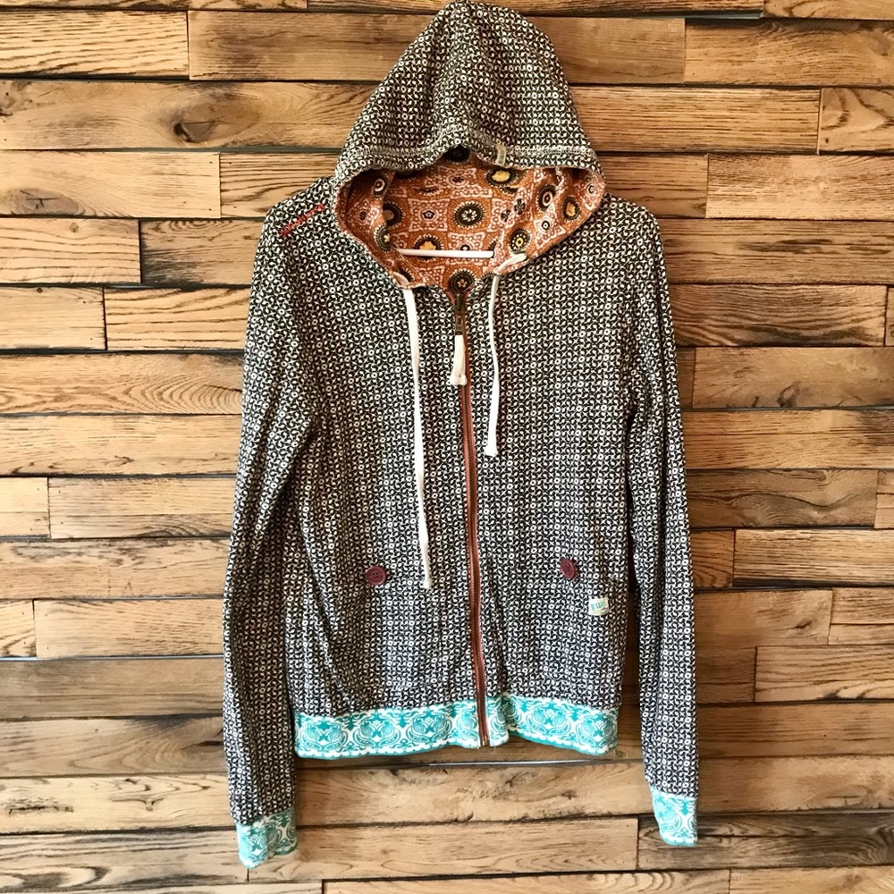 Billabong reversible zip up hoodie (L)
